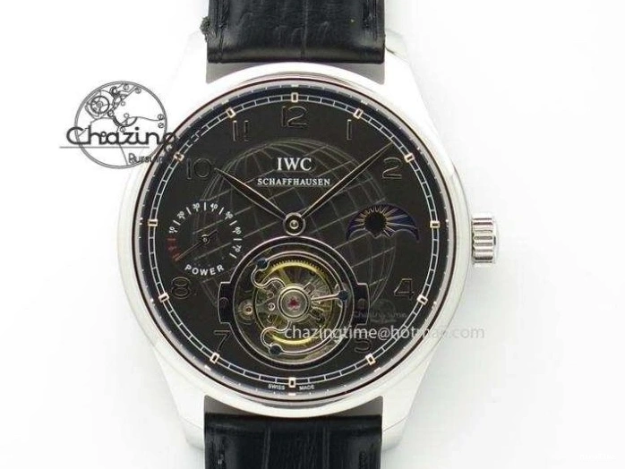 MIROTIME 0324 Portuguese IW545407 Black Dial ZF 1:1 Best Edition On Dark Blue Leather Strap DailyWear 7337